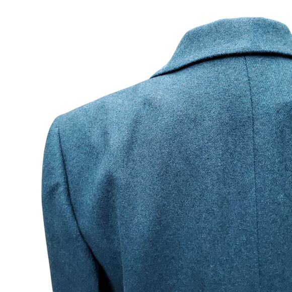 Vintage John Meyer Wool Poly Career Blazer Jacket Blue Teal Sz 14 - Picture 10 of 16